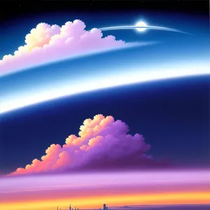 Radiant Space: Luminous Sky with Sun and Clouds"

or

"Bright Starry Weather - Sky and Space Wallpaper Design