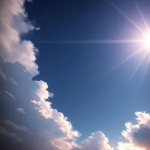 Serene Summer Sky with Fluffy Clouds