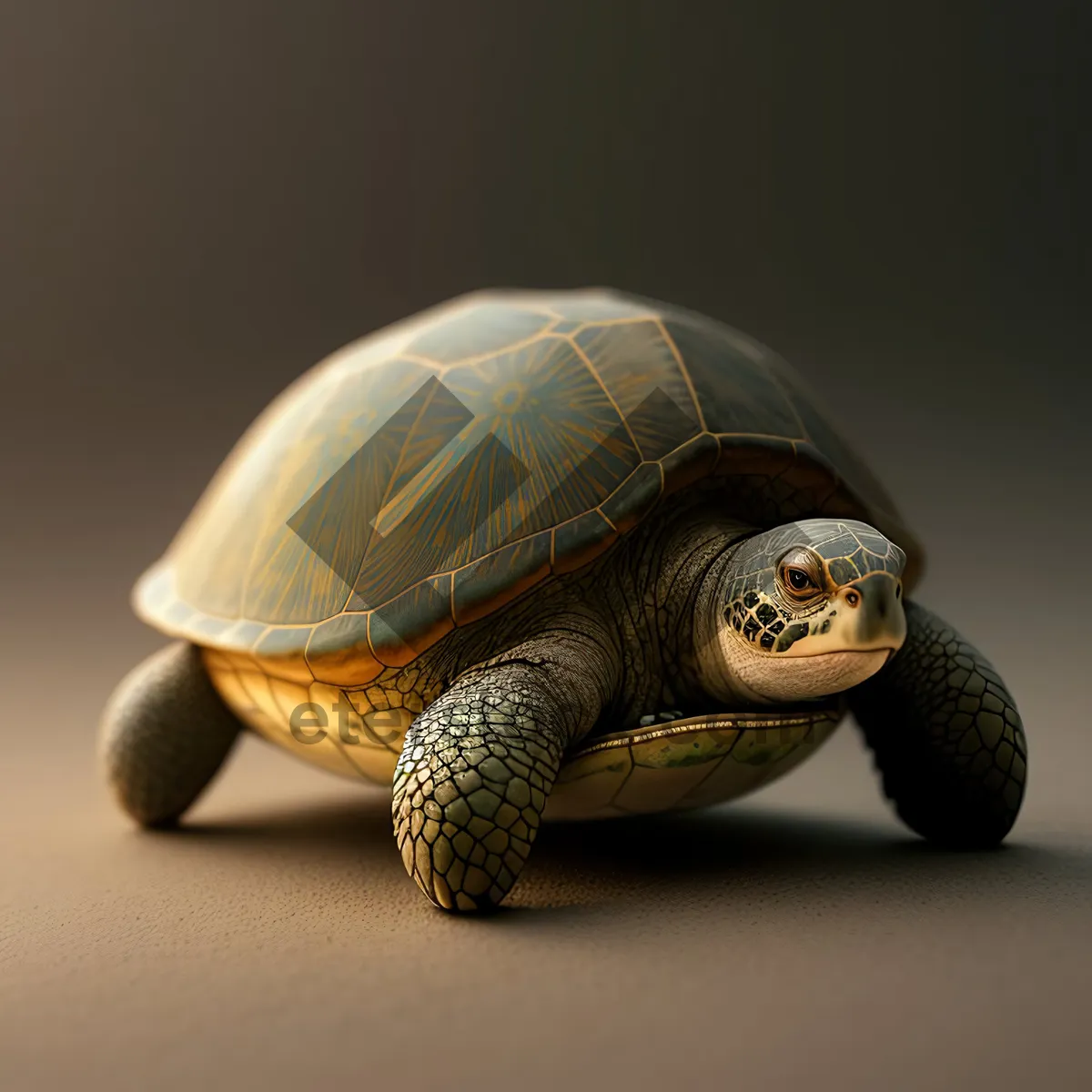 Picture of Hard-shelled amphibian, the adorable terrapin turtle