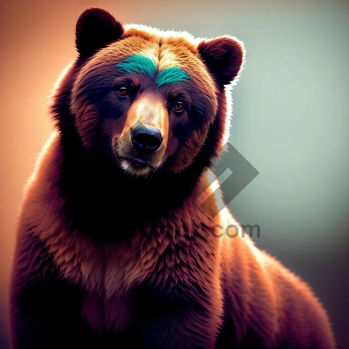 Picture of Wild Brown Bear with Cute Predatory Expression