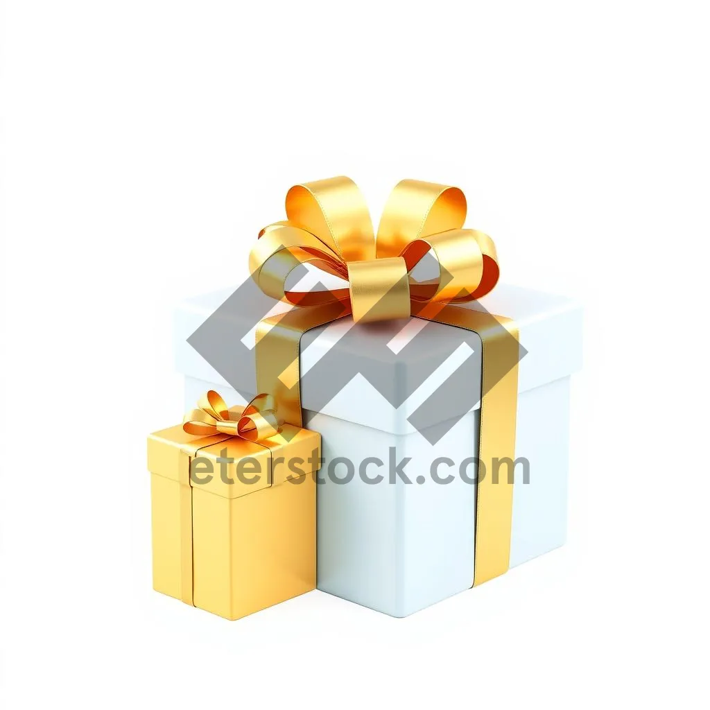 Picture of 3D cardboard gift box icon symbol.