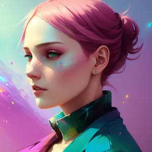 Stunning Fashion Model with Attractive Makeup and Hairstyle