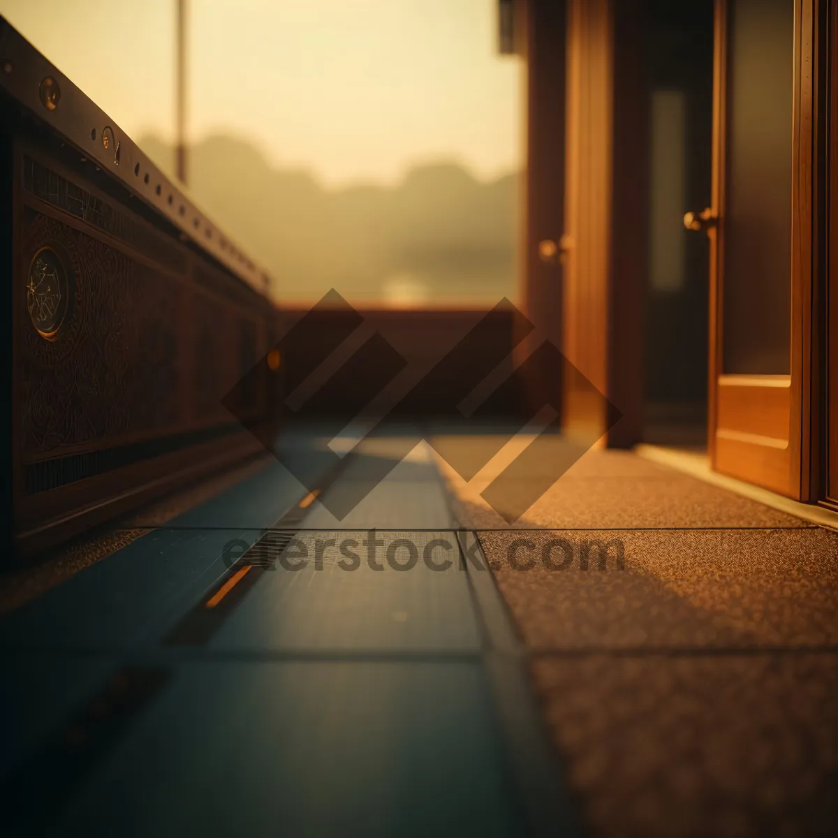 Picture of Architectural Passage: Illuminated Hallway within Interior Building