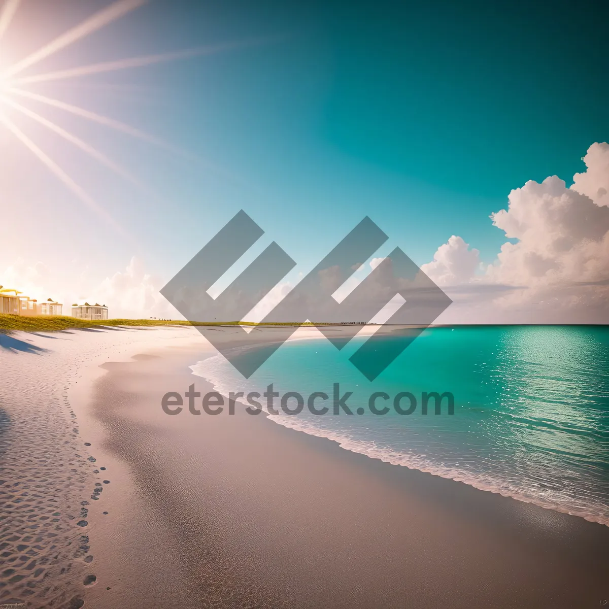 Picture of Coastal Bliss: Serene Sunset Over Turquoise Seascape