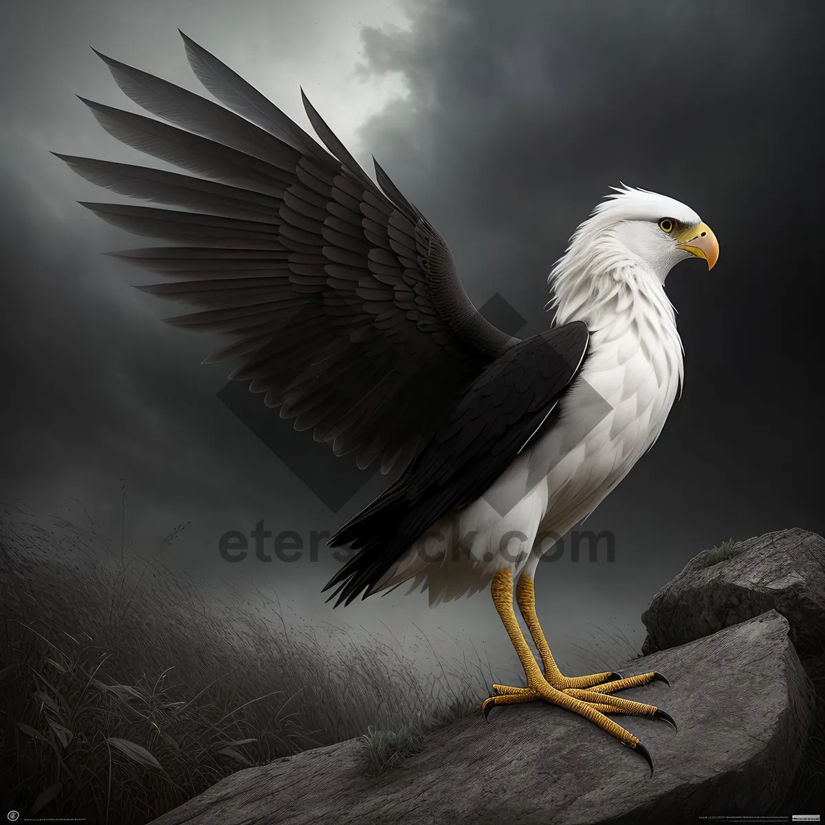 Picture of Bald Eagle soaring in majestic flight