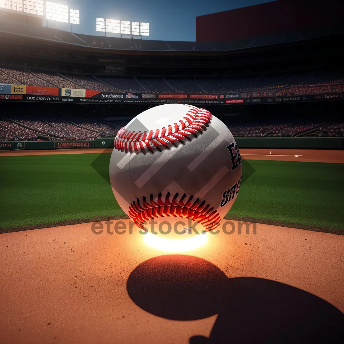 Picture of Ball and Baseball Equipment on Grass