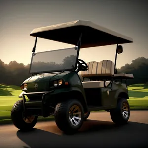 Fast and Luxurious Golf Car on Road