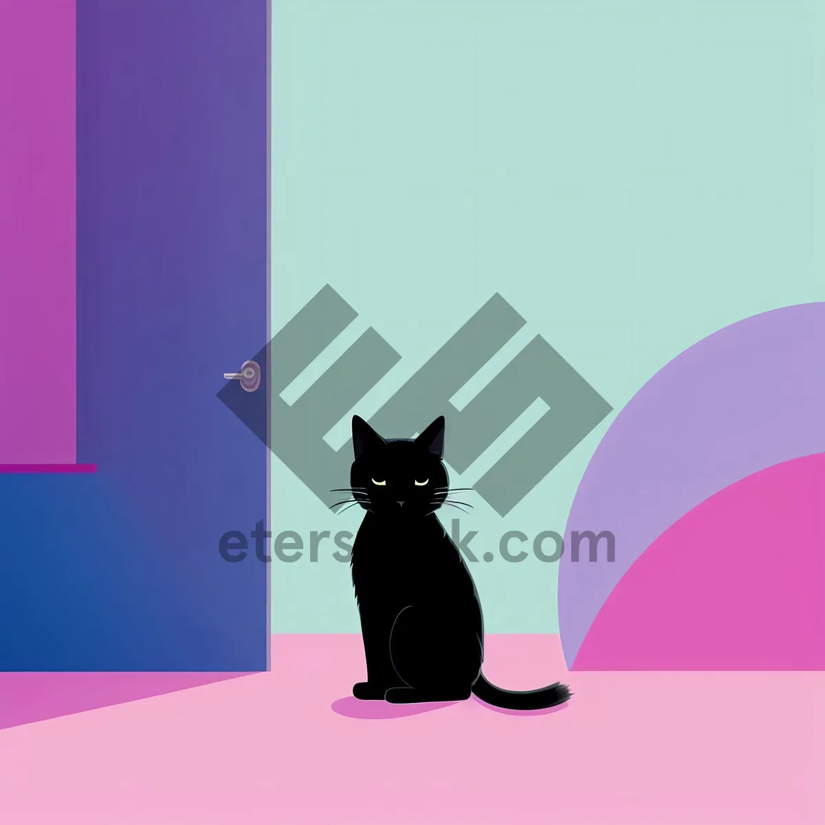 Picture of Black Kitty Silhouette Art Design