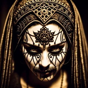 Masked Tattoo: Intricate Design for Decorative Face Attire