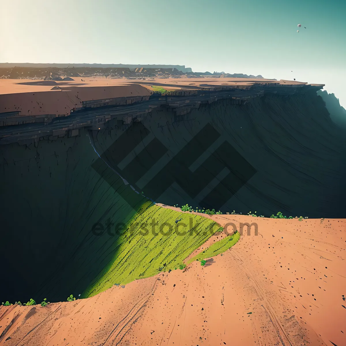 Picture of Serene Mountain Valley Surrounded by Majestic Cliffs