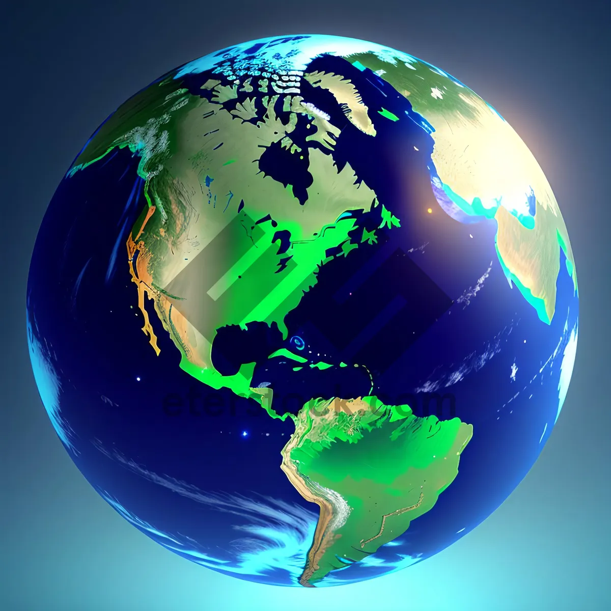Picture of Global Earth Map Icon with Shiny 3D Design