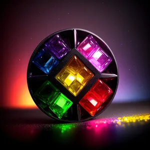 Vibrant LED Conductor: A Bright, Colorful 3D Digital Art Shape