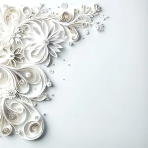 Modern floral graphic design with ornate swirls