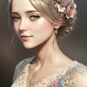 Elegant Princess with Sensual Makeup and Stylish Hair