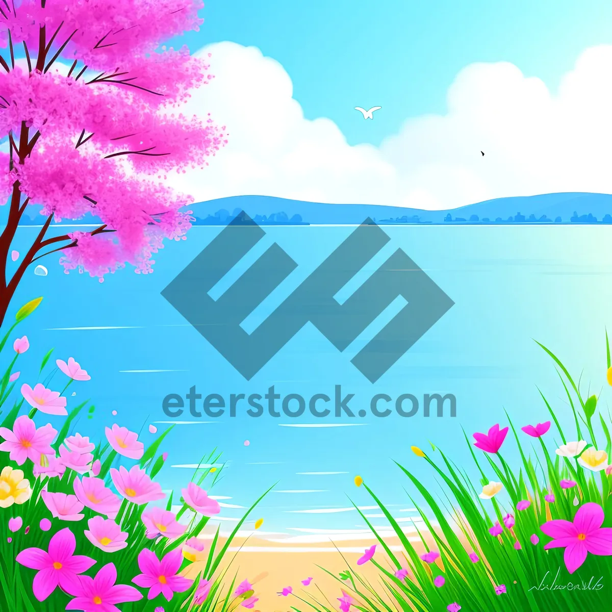 Picture of Vibrant Pink Sky: Motion-Filled Seasonal Art