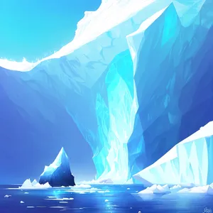 Serene Glacier: A Captivating Iceberg Landscape.