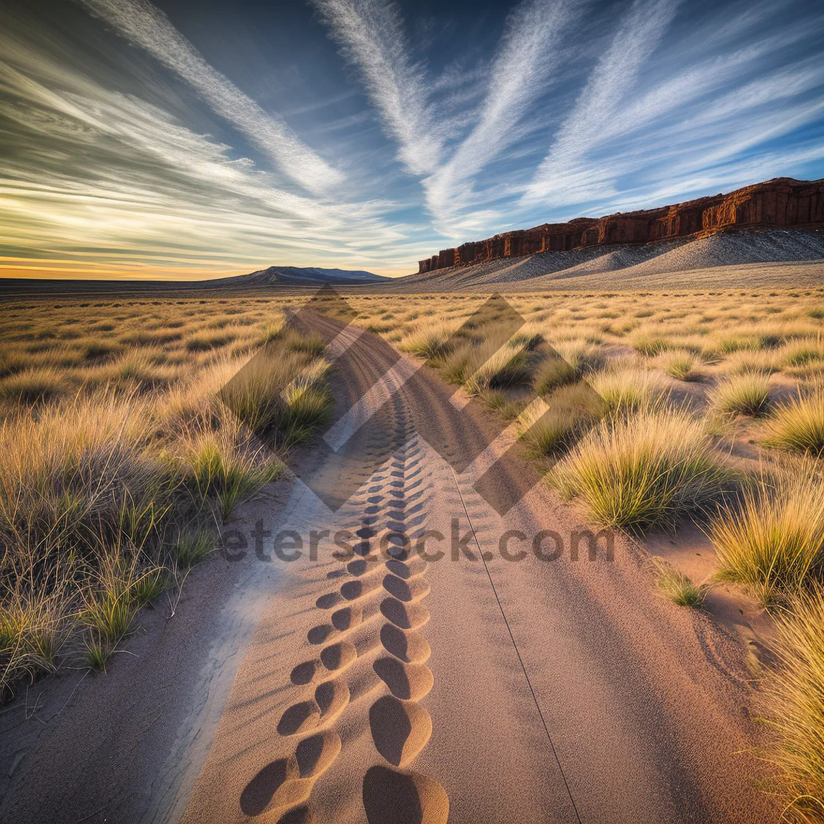 Picture of Desert Sunset Drive on Quiet Country Highway