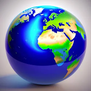 Global 3D Satellite World Map Icon