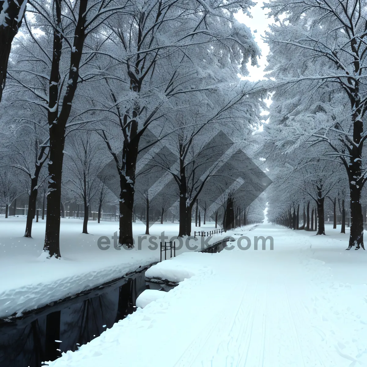 Picture of Frosty Winter Wonderland: Serene Snowy Forest Scene