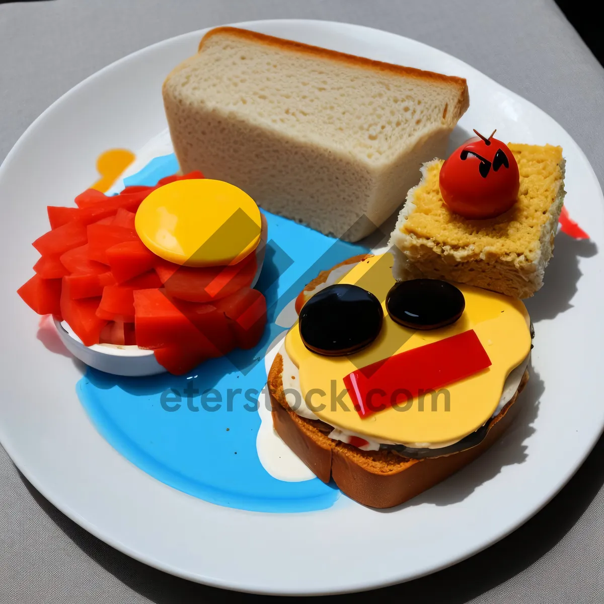 Picture of Delicious Gourmet Cake with Fresh Fruit Garnish
