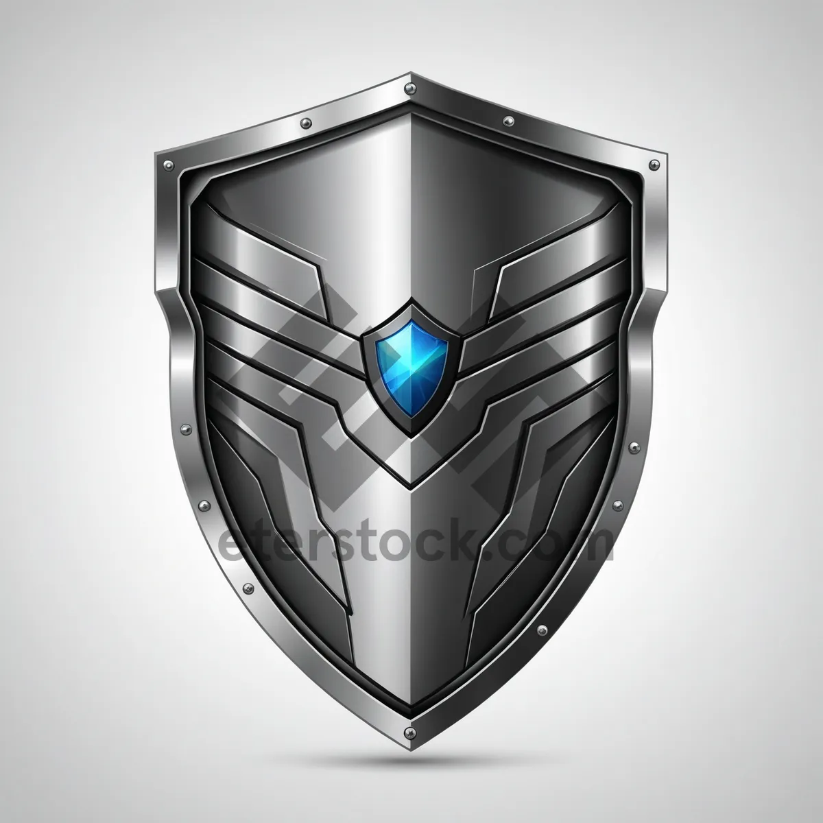 Picture of Heraldic shield design icon with shiny 3D effect