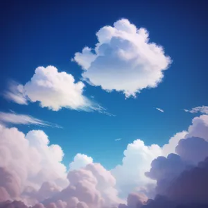 Vibrant Summer Sky with Fluffy Clouds