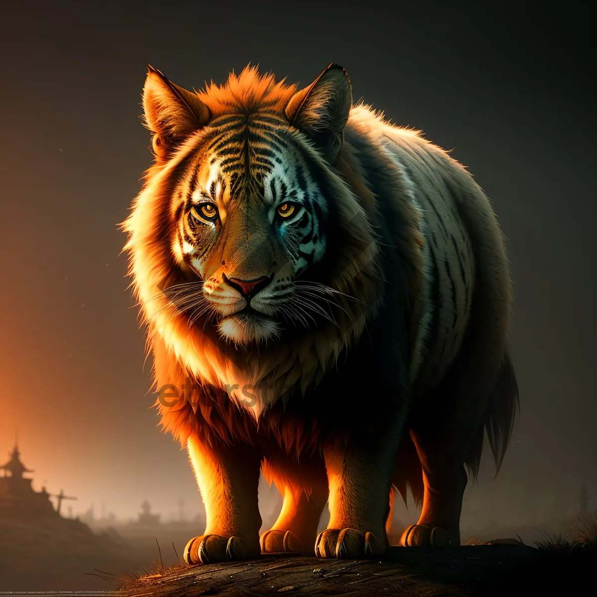 Picture of Wildcat King: Majestic Tiger Staring Dangerously