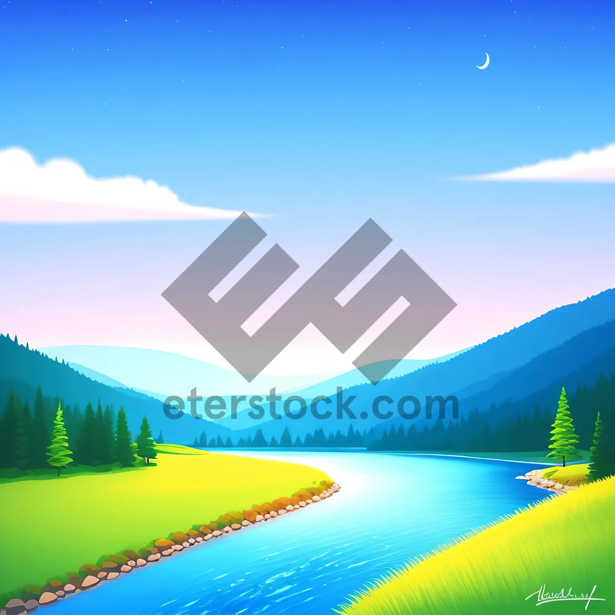 Picture of Serenity by the Lake: Captivating Sunset Reflection