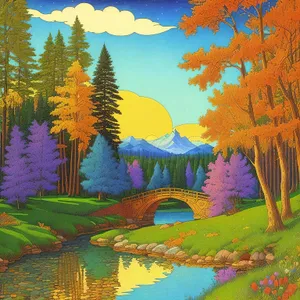 Vibrant Autumn Landscape with Colorful Trees and Reflecting Lake