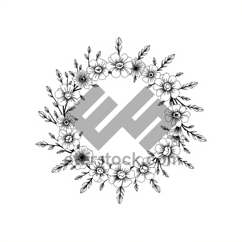 Picture of Winter Snowflake Silhouette Graphic Flower Pattern Design