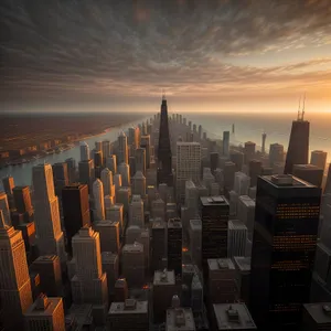 Urban Majesty: Stunning Skyline at Sunset