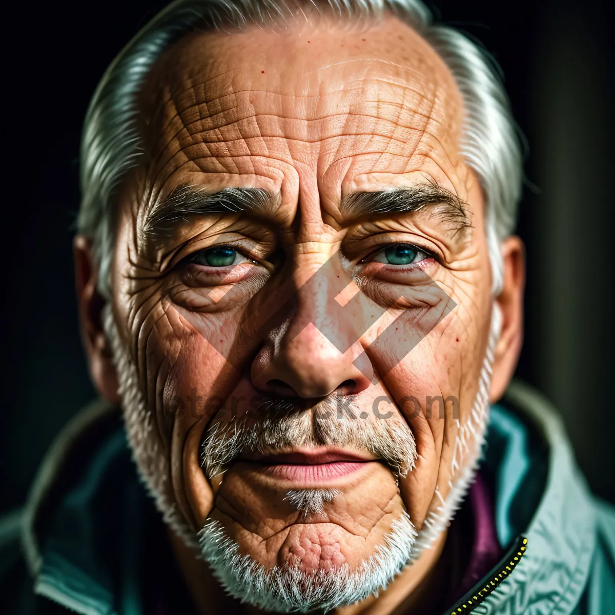 Picture of Smiling Senior Man with Distinguished Beard