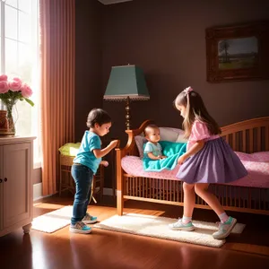 Cozy Home Furnishings - Man Smiling at Baby Bed