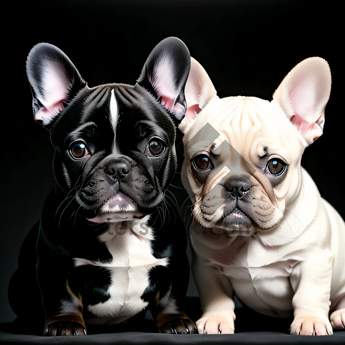 Picture of A studio portrait capturing the cuteness of a wrinkled Bulldog puppy with utmost charm