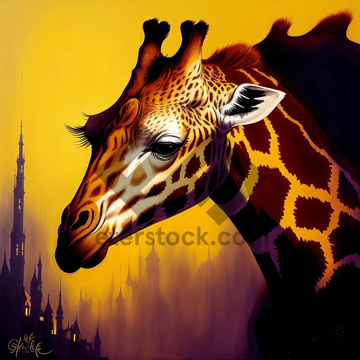 Picture of Fierce Fire: Wild Flame Engulfs the Giraffe