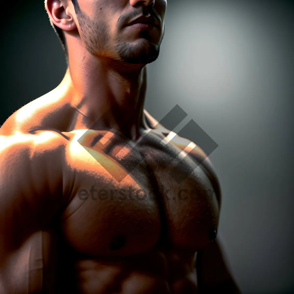 Picture of Muscular Male Bodybuilder Statue - Powerful Athletic Torso