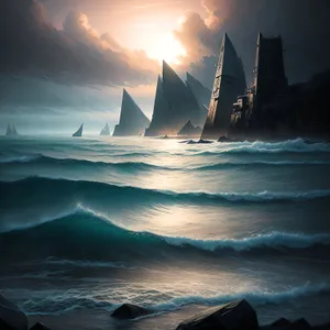 Golden Horizon Over Tranquil Ocean