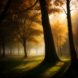 Autumn Serenity: A Tranquil Forest Landscape