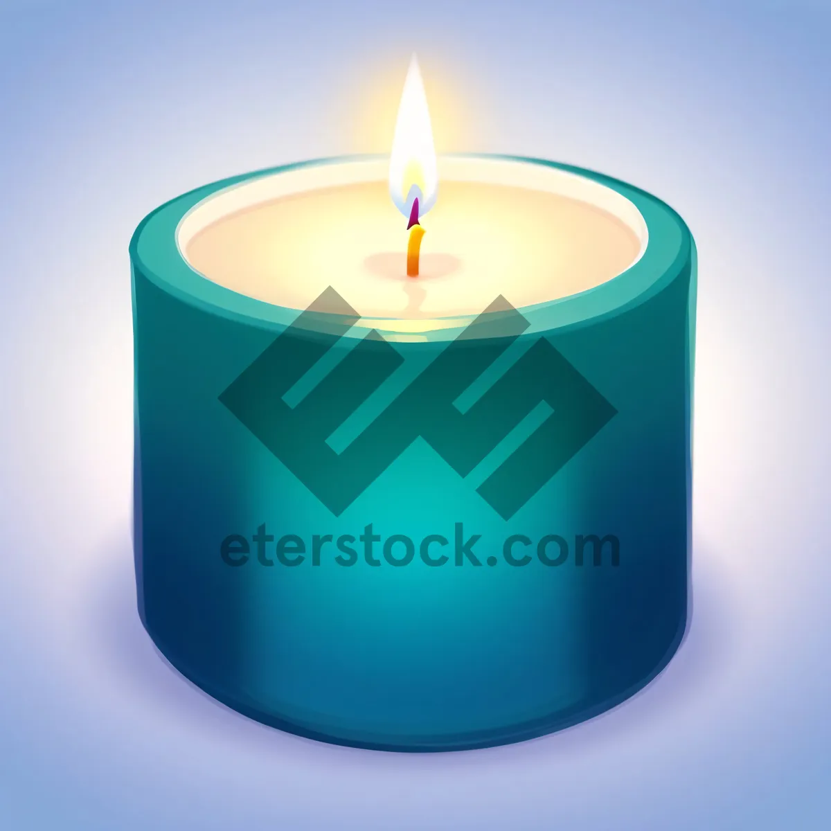 Picture of Illuminated Candle Icon in Wax - Symbol of Light & Flame