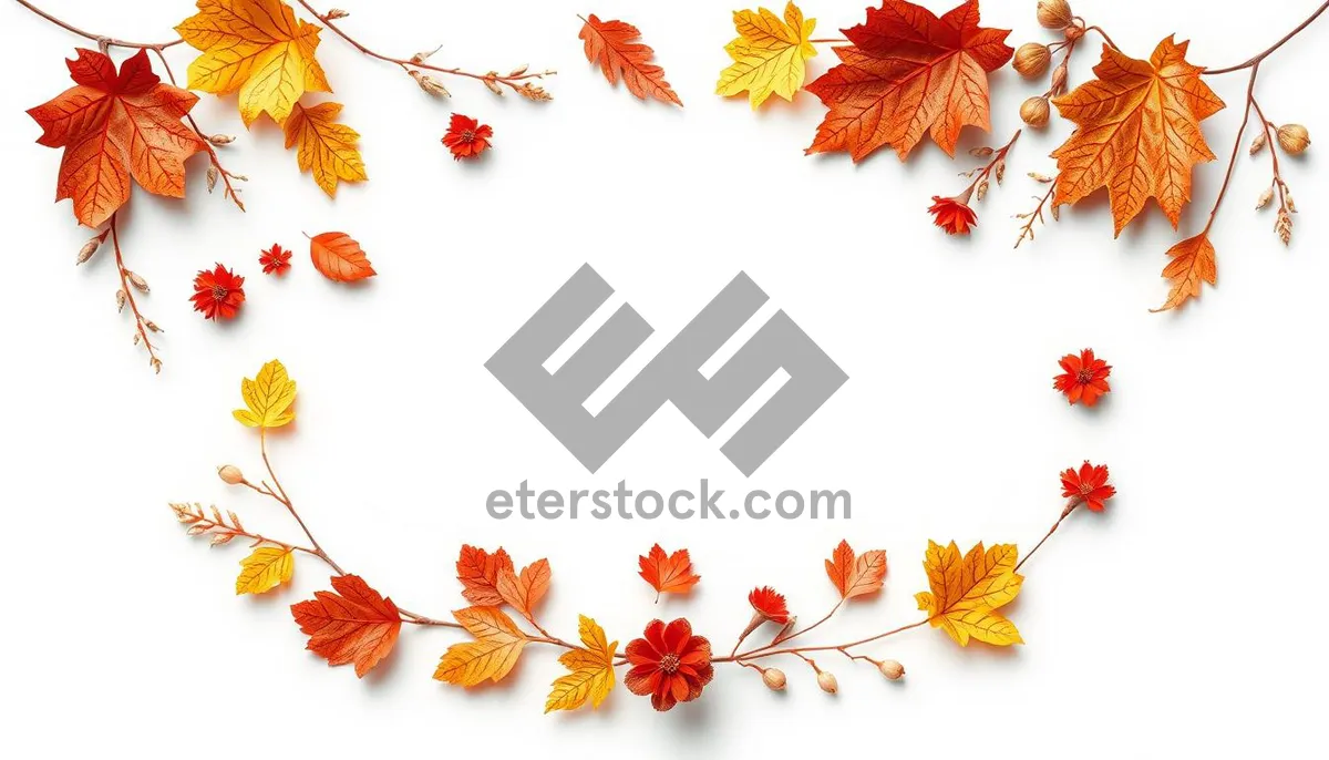 Picture of Seasonal Floral Border with Holly and Maple Leaves
