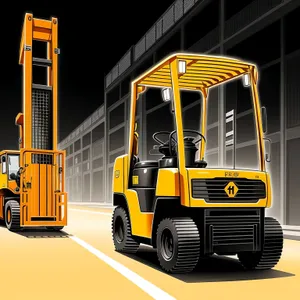 Heavy-duty Yellow Forklift in Industrial Warehouse