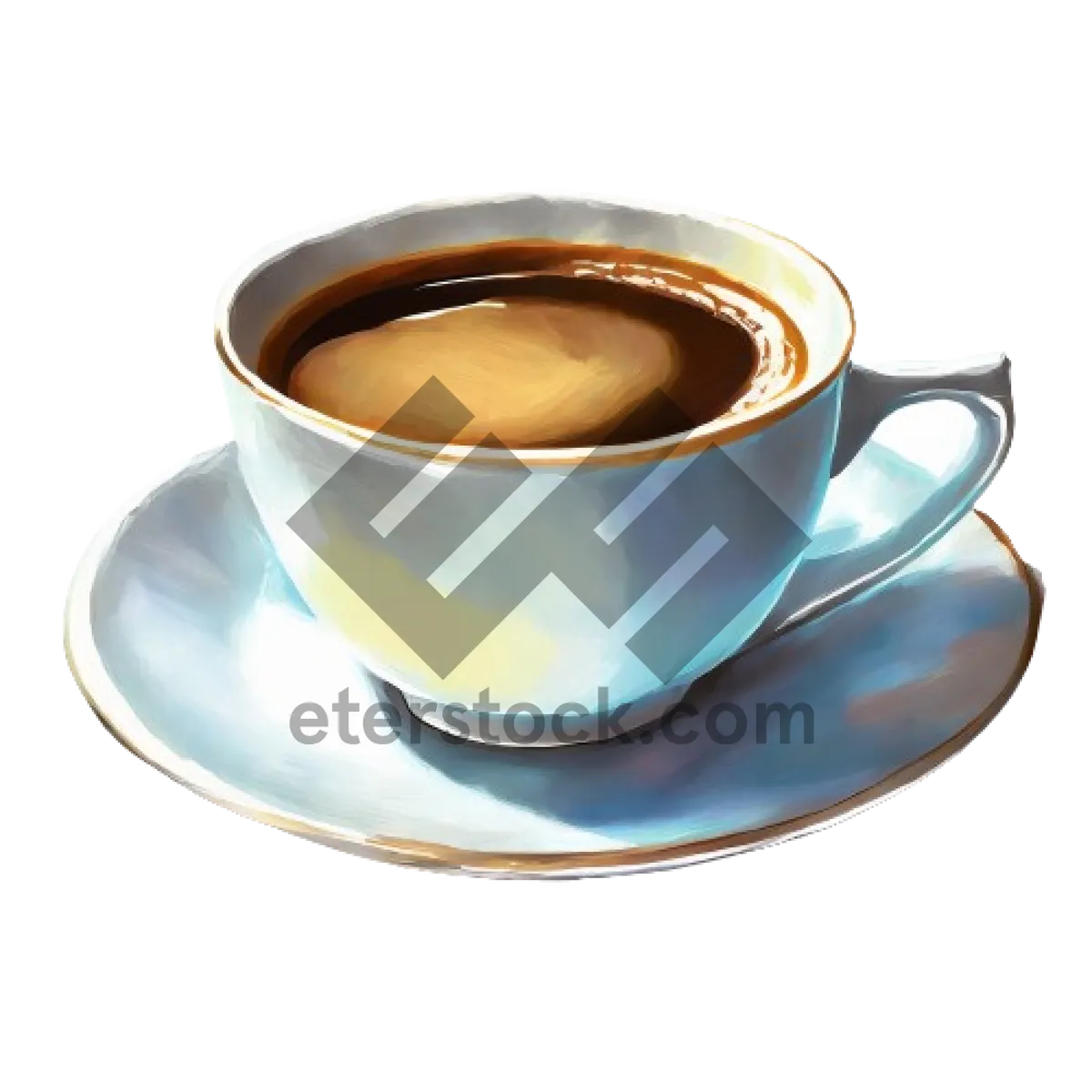 Picture of Hot black coffee in breakfast mug