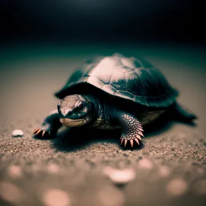 Cute Aquatic Terrapin with Hard Shell