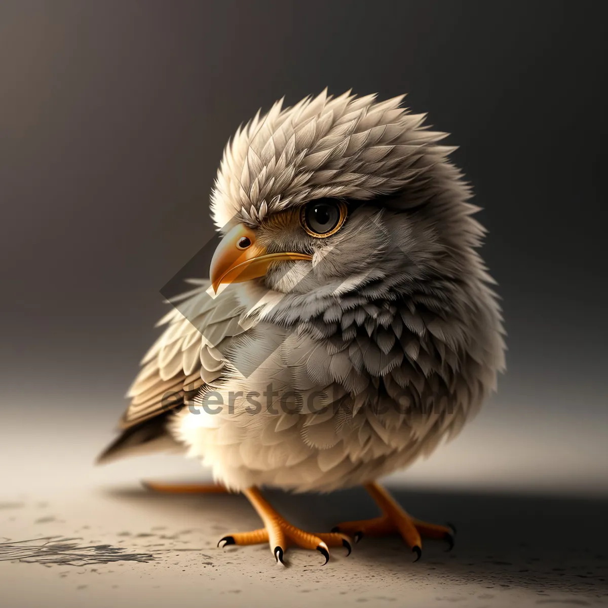 Picture of Fuzzy Yellow Chick - Cute Baby Bird with Fluffy Feathers