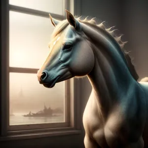 Thoroughbred Stallion: Majestic Brown Equine in Equestrian Portrait