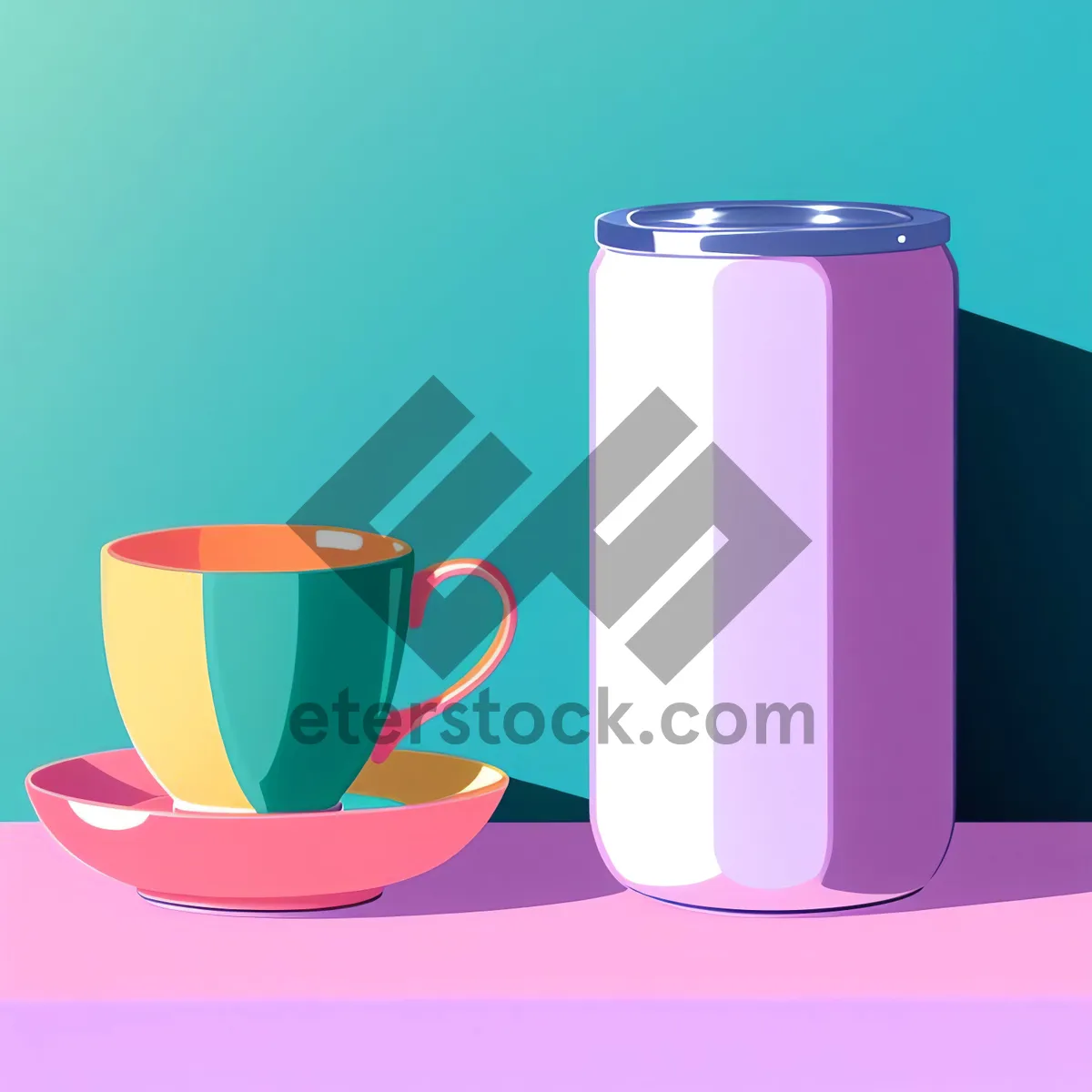 Picture of Breakfast Beverage in Coffee Cup with Label