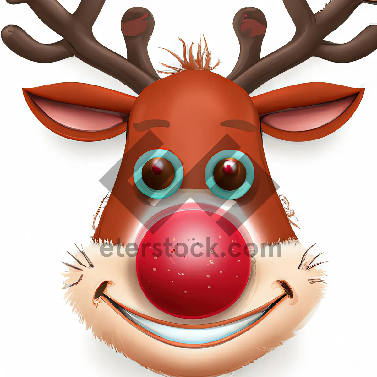 Picture of Cute Cartoon Caribou Deer with Bacteria