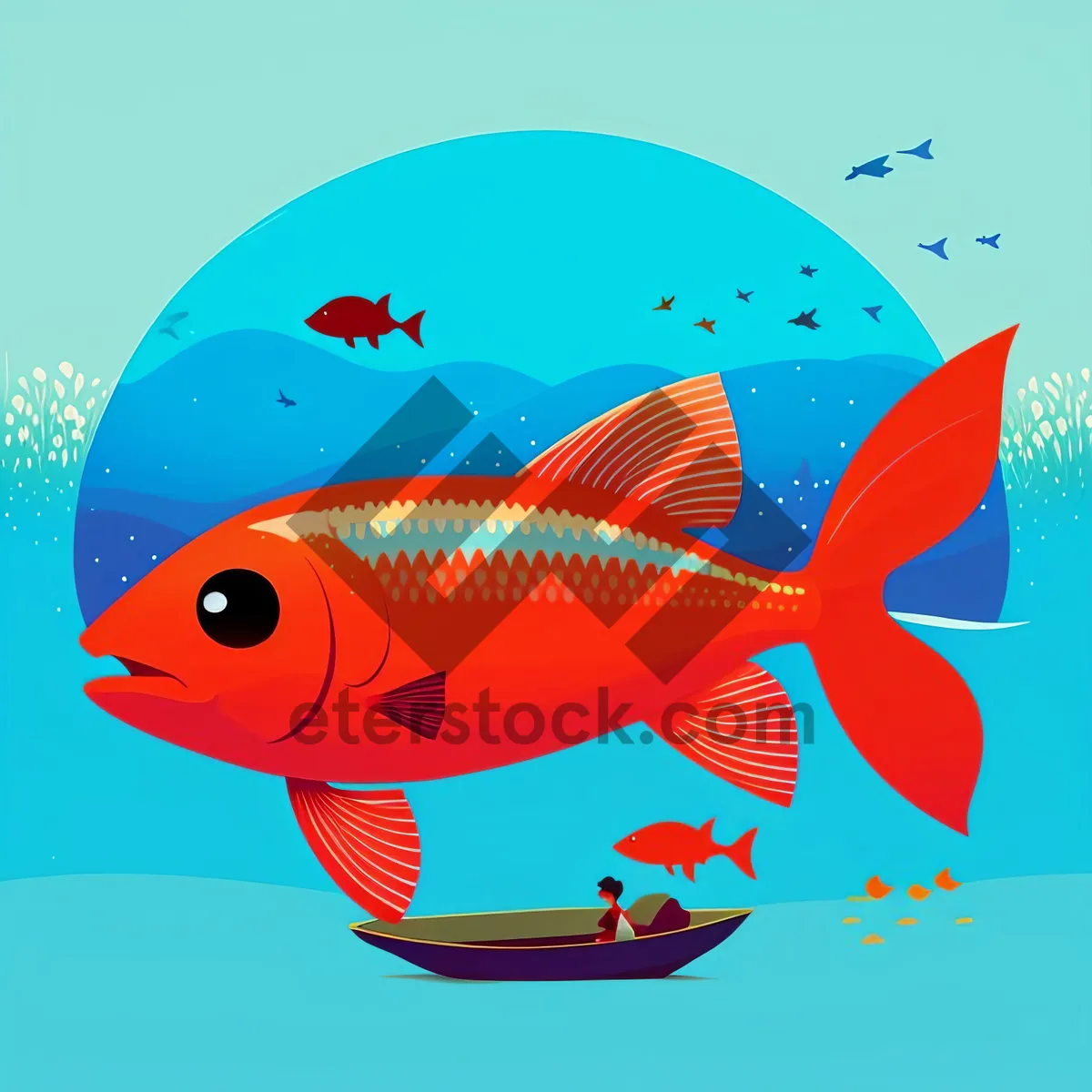 Picture of Seawater Design: Artistic Cartoon Icon of the World