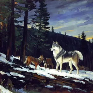 Winter Horse Sled Through Forest Landscape