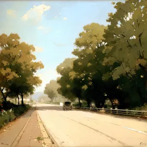 Autumn Road Through Scenic Forest